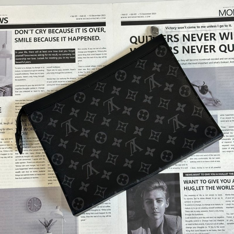 LOUIS VUITTON Pochette Voyage手拿包 - MM灰老花-6