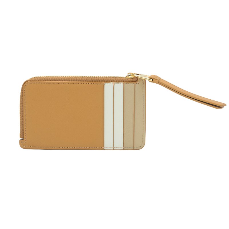Loewe Puzzle 拚色牛皮拉鍊卡包(棕)-2