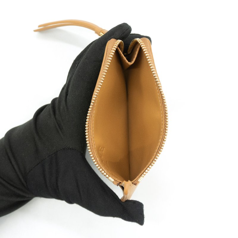 Loewe Puzzle 拚色牛皮拉鍊卡包(棕)-4