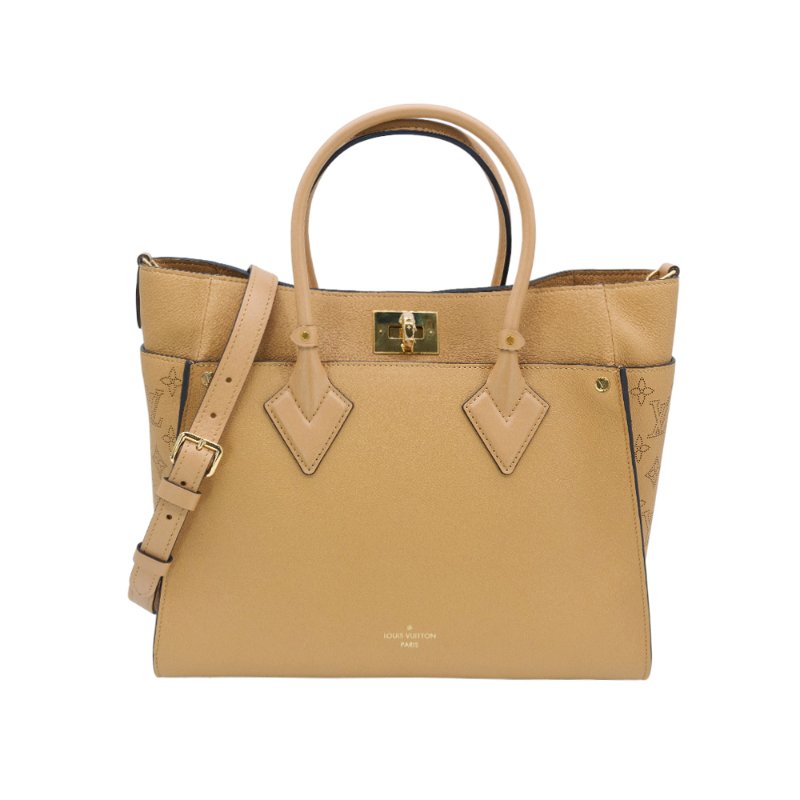 Louis Vuitton On My Side GM 打孔小牛皮轉釦二用包(M22226-霞光橙)-0