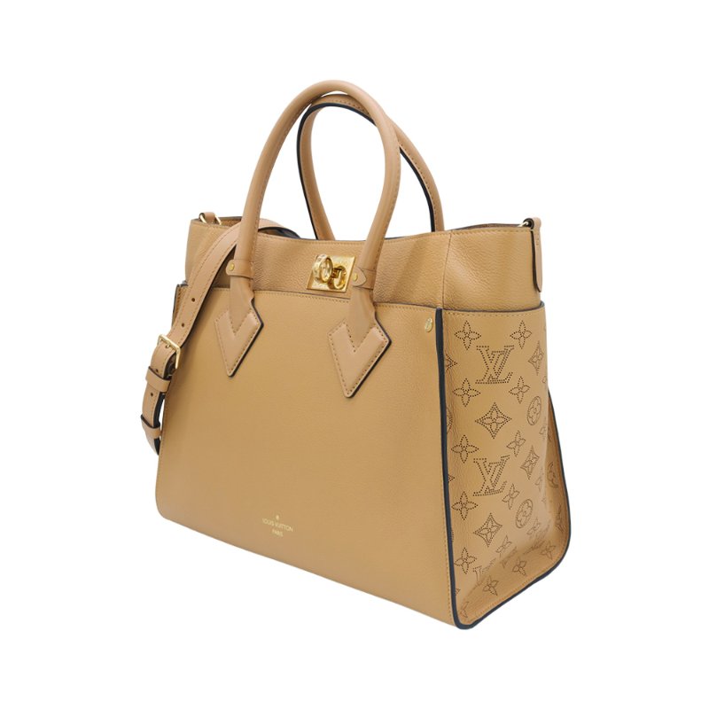 Louis Vuitton On My Side GM 打孔小牛皮轉釦二用包(M22226-霞光橙)-1