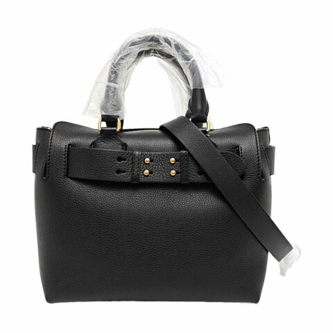 BURBERRY The Belt黑色牛皮單肩包斜挎包 金色五金 可拆卸肩帶 9.8新