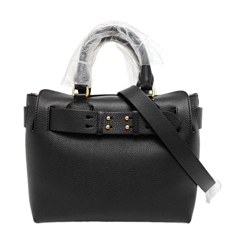 BURBERRY The Belt黑色牛皮單肩包斜挎包 金色五金 可拆卸肩帶 9.8新-0