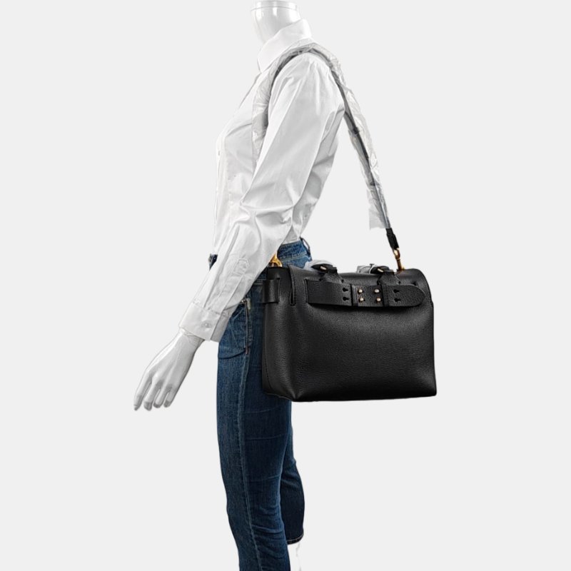 BURBERRY The Belt黑色牛皮單肩包斜挎包 金色五金 可拆卸肩帶 9.8新-1