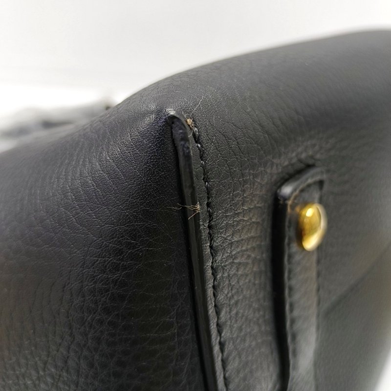 BURBERRY The Belt黑色牛皮單肩包斜挎包 金色五金 可拆卸肩帶 9.8新-8