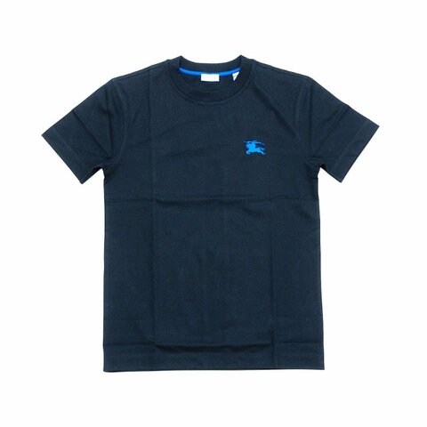 Burberry 圓領藍刺繡戰馬圖騰男短袖上衣(8121702-黑)