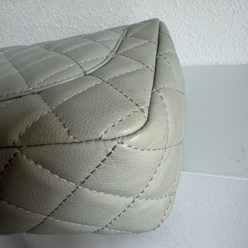 Chanel冰川藍荔枝皮銀鏈JUMBO-13