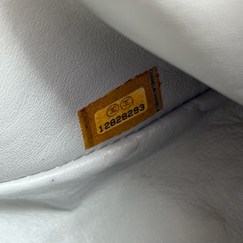 Chanel冰川藍荔枝皮銀鏈JUMBO-21