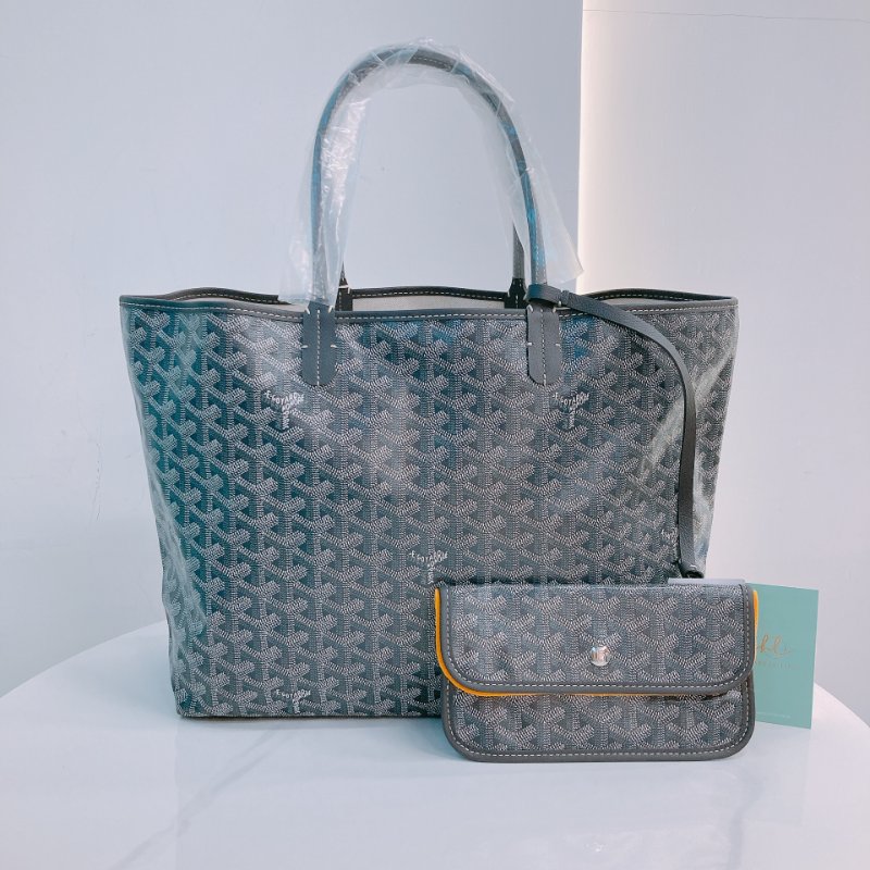 MS0494 Goyard 戈雅 餃子袋 帆布 跣水 灰色 銀扣 Saint Louis Tote Bag PM Canvas Grey x PHW-0