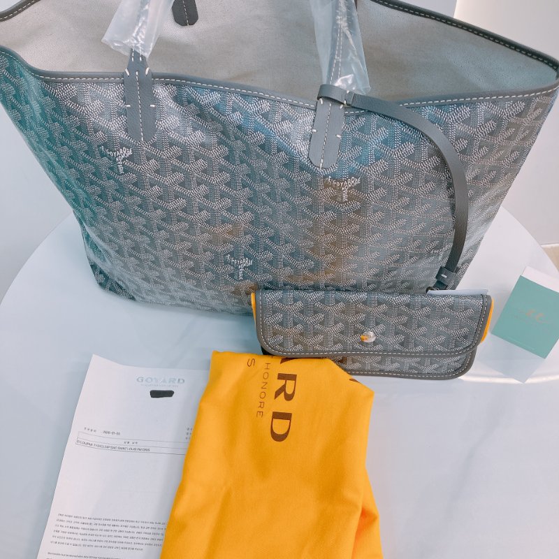 MS0494 Goyard 戈雅 餃子袋 帆布 跣水 灰色 銀扣 Saint Louis Tote Bag PM Canvas Grey x PHW-13