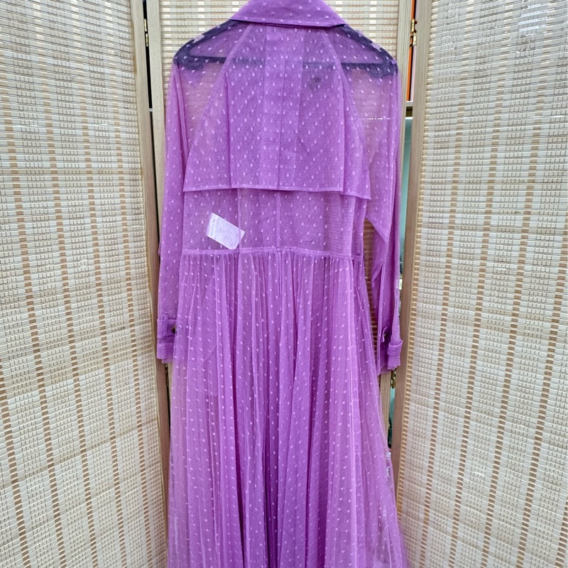 RED VALENTINO洋裝 波點網紗,紫粉 40碼-1