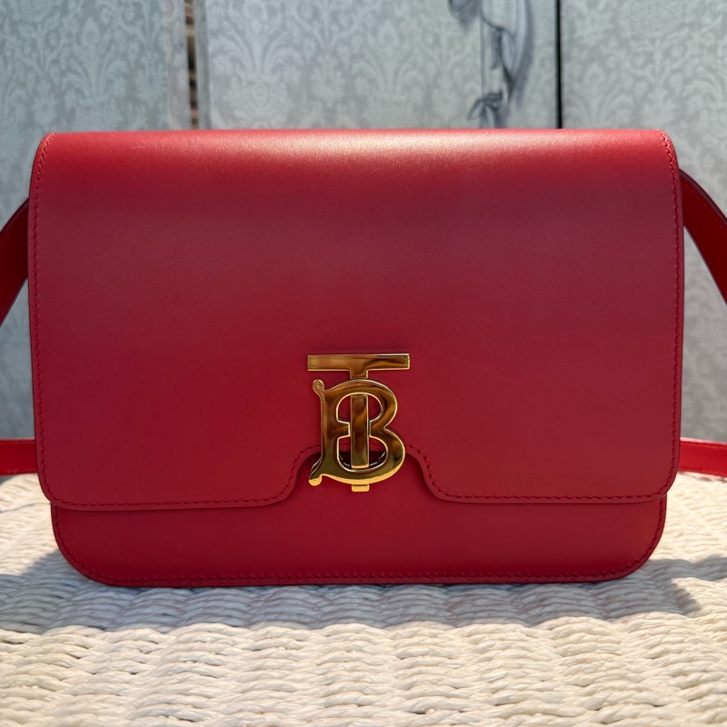 BURBERRY 中型肩背包、斜背包、紅色-0