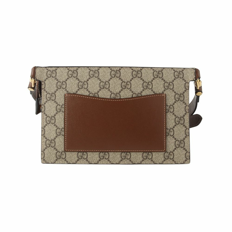 【包稅】GUCCI 互扣式 GG 烏木色 Supreme 腰包 34871-2