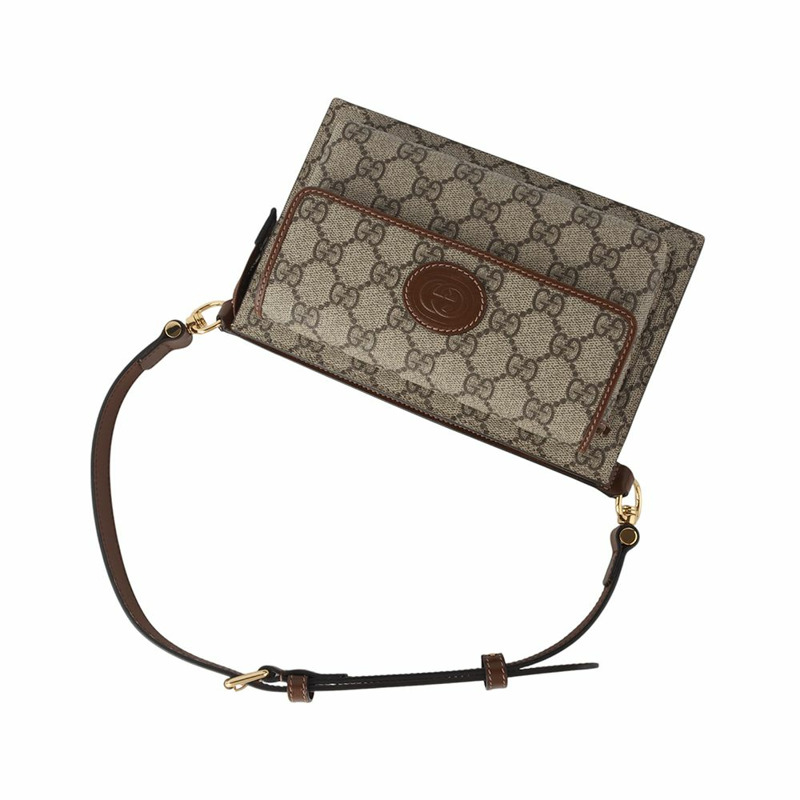 【包稅】GUCCI 互扣式 GG 烏木色 Supreme 腰包 34871-3