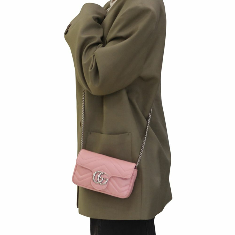 【包稅】GUCCI GG Marmont 馬特拉塞凸紋超迷你斜背包 476433-8