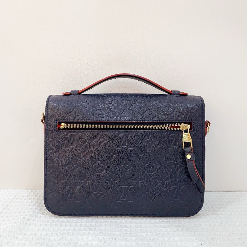 98新LV/路易威登  藍色牛皮壓紋郵差包尺寸24*18*7.5，有塵袋一-1