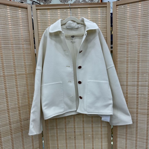 Hermes 愛馬仕 23秋冬白色羊絨外套 34碼 全新吊牌