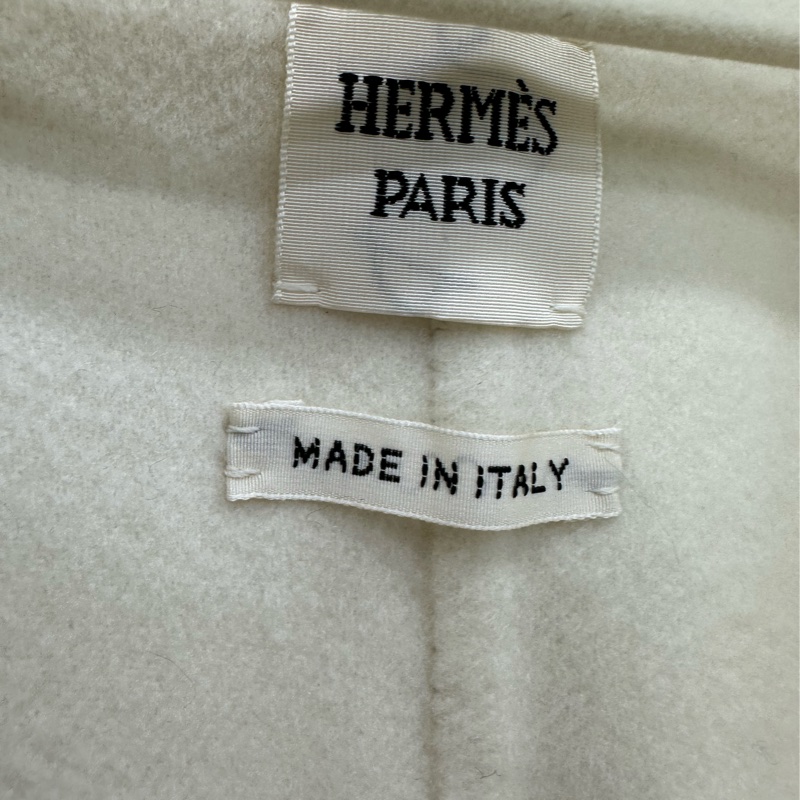 Hermes 愛馬仕 23秋冬白色羊絨外套 34碼 全新吊牌-2