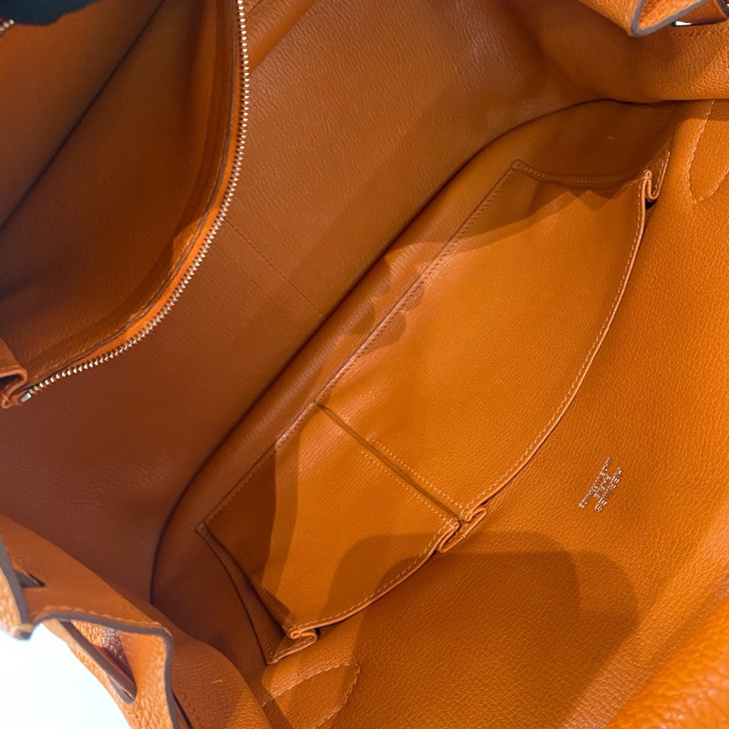 98新Hermes愛馬仕吉普賽 刻橙色Togo皮銀扣單肩斜挎包 尺寸34*15*24，塵袋肩帶一-6