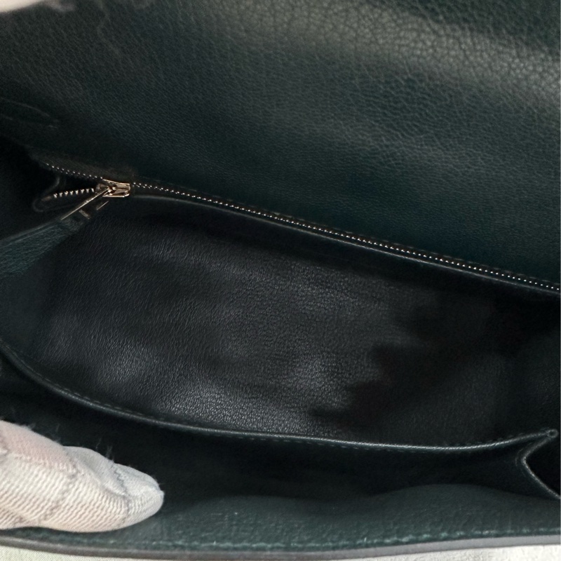Hermes愛馬仕 Kelly25 6O 松柏綠 銀扣 山羊皮 Z刻 閒置-8