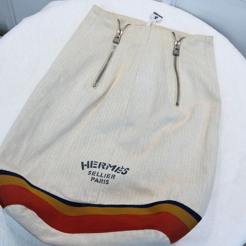 Hermes 沙灘布袋背包 chevron canvas backpack 48H-0