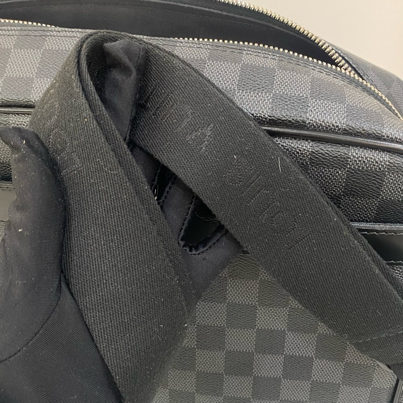 98新LV/路易威登經典灰配黑棋盤格公文包手提單肩斜挎包，尺寸40*30*10，肩帶鑰匙鎖一-7