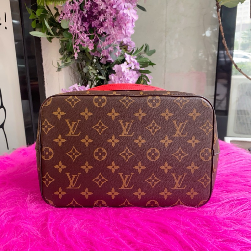 98新LV/路易威登老花紅色水桶包，尺寸26x26x17.5，有肩帶，-4