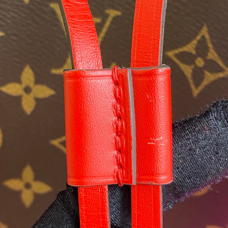 98新LV/路易威登老花紅色水桶包，尺寸26x26x17.5，有肩帶，-7