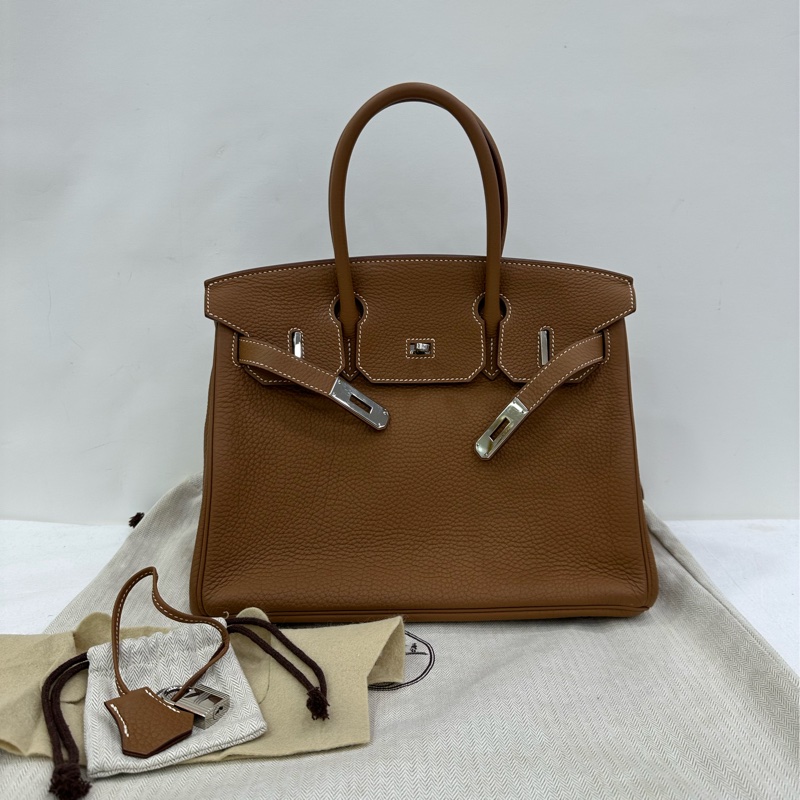 Hermes 愛馬仕 Birkin 30 37金棕銀扣 Togo皮 框Q-0