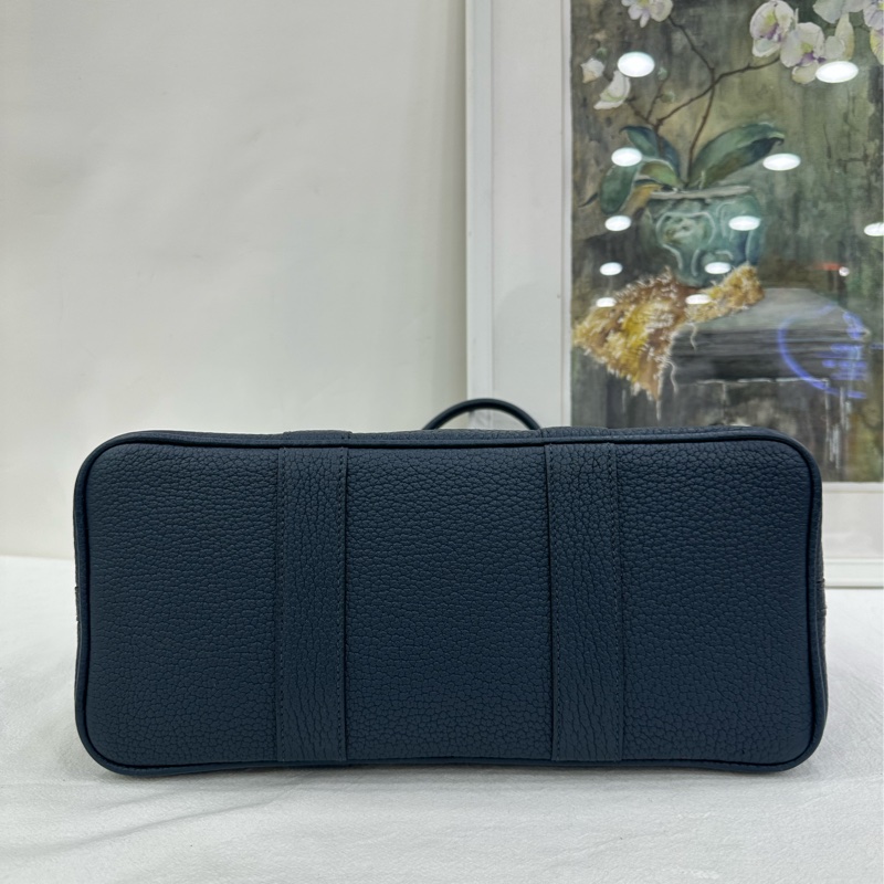 Hermes 愛馬仕 garden party 30 花園30 7P 普魯士藍銀扣 框R-5