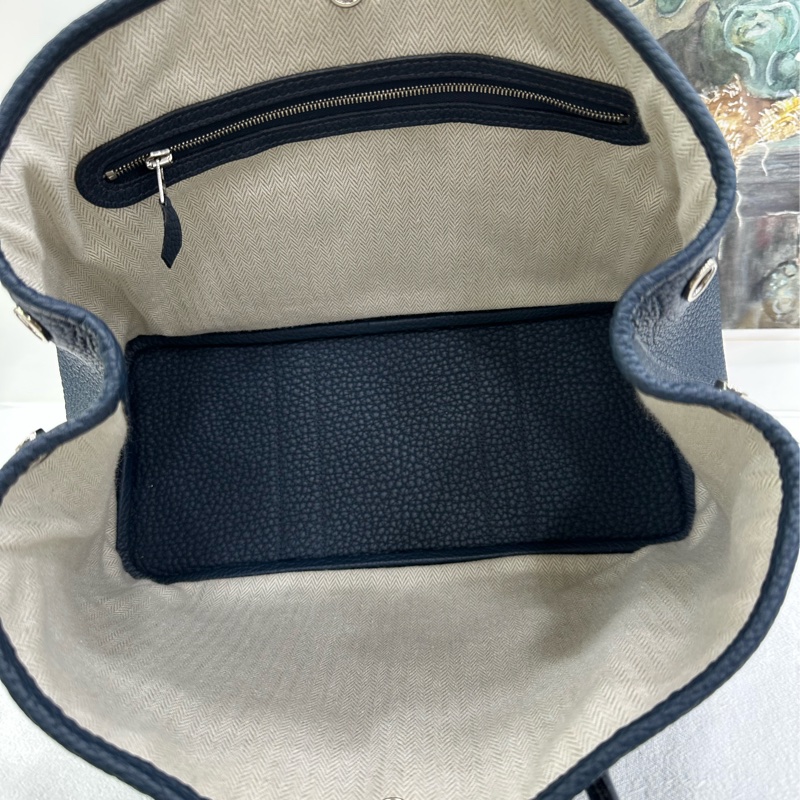 Hermes 愛馬仕 garden party 30 花園30 7P 普魯士藍銀扣 框R-7