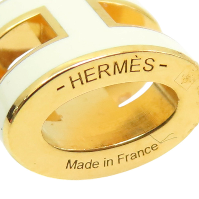 白色琺瑯 金色鍍金 H POP NECKLACE 項鍊【HERMES 愛馬仕】-6