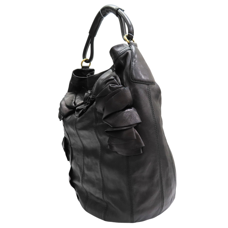 黑色 羊皮 Rose Vertigo 水桶 手提包【 Valentino范倫鐵諾 】-2