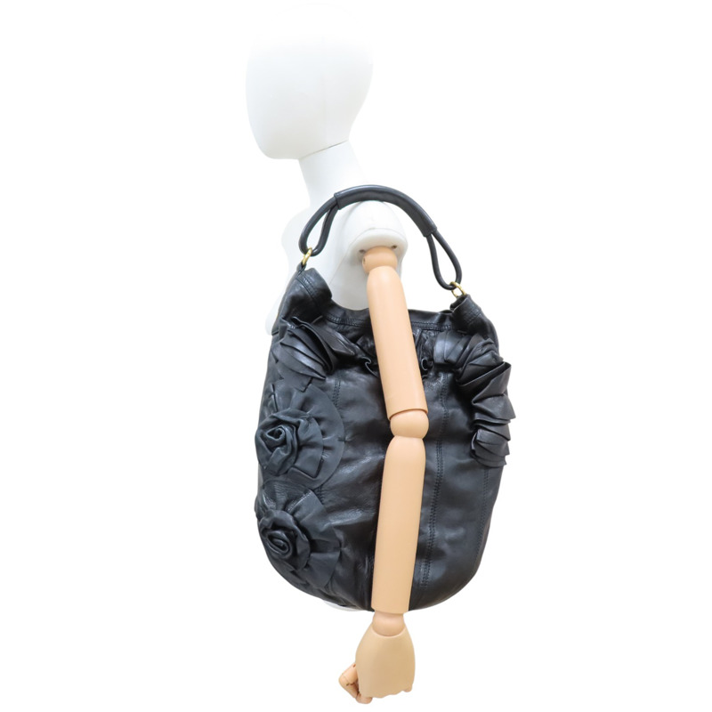 黑色 羊皮 Rose Vertigo 水桶 手提包【 Valentino范倫鐵諾 】-8