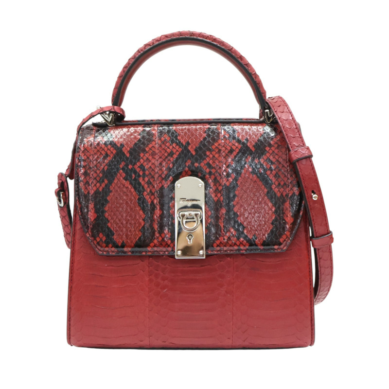 紅色 蛇皮 Boxyz Handle 兩用包【Salvatore Ferragamo 費拉格慕】 21 I061/00-0