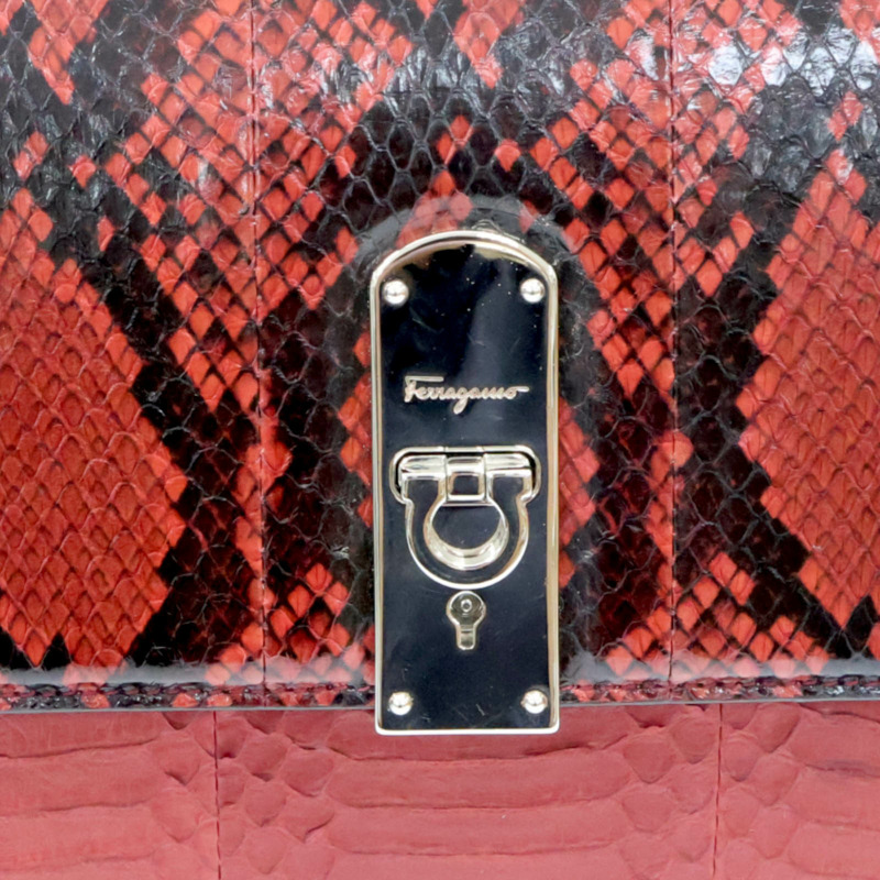 紅色 蛇皮 Boxyz Handle 兩用包【Salvatore Ferragamo 費拉格慕】 21 I061/00-6