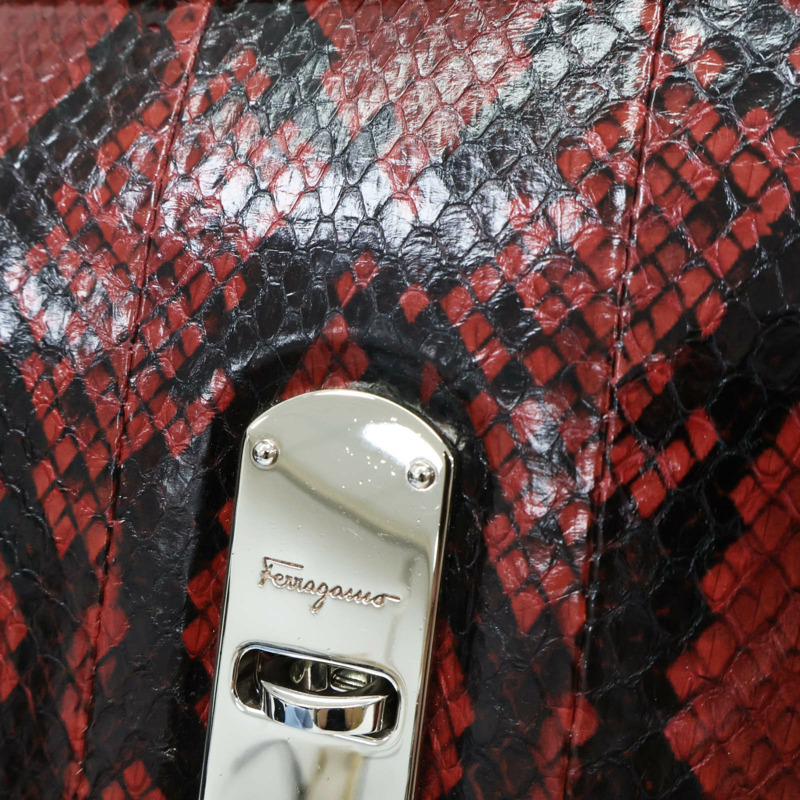 紅色 蛇皮 Boxyz Handle 兩用包【Salvatore Ferragamo 費拉格慕】 21 I061/00-13