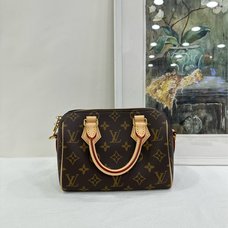 LV 路易威登 Speedy20奶茶色肩帶款 近全新 有購證-1