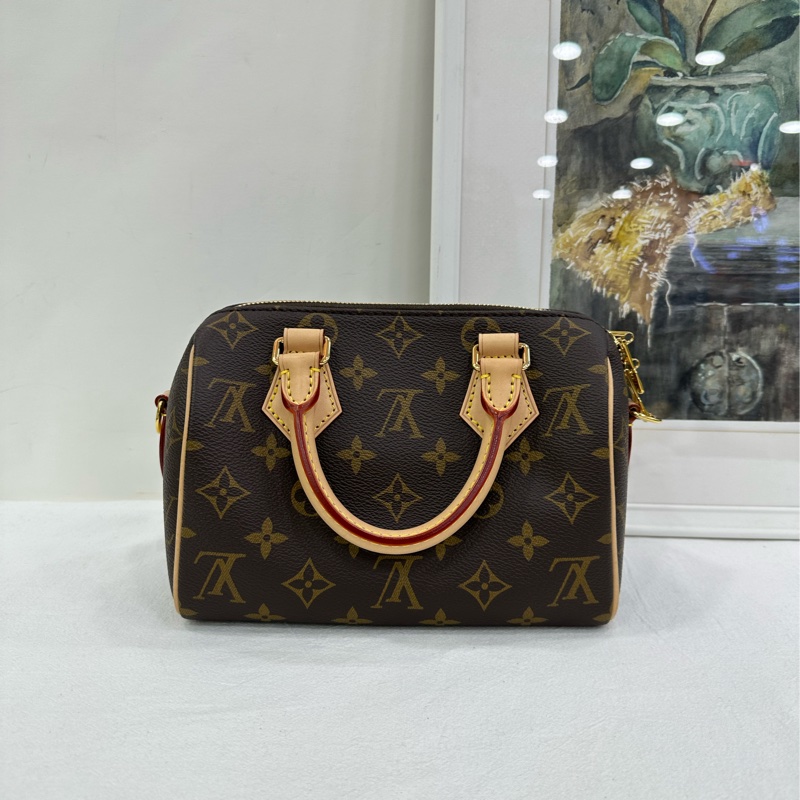 LV 路易威登 Speedy20奶茶色肩帶款 近全新 有購證-2
