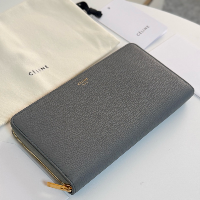 ✔️ Celine 荔枝紋牛皮拉鏈長夾-7