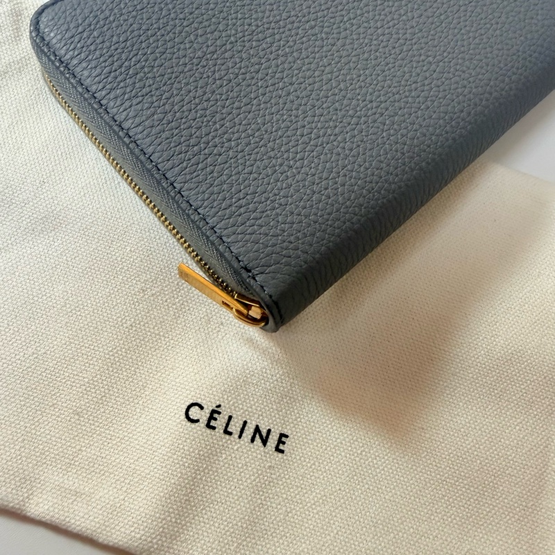 ✔️ Celine 荔枝紋牛皮拉鏈長夾-10