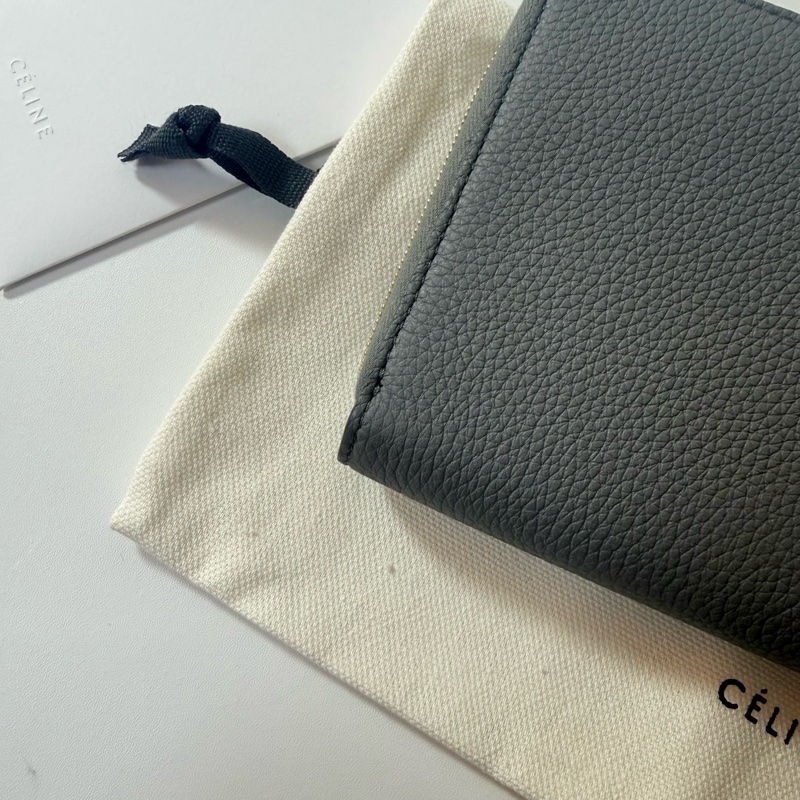 ✔️ Celine 荔枝紋牛皮拉鏈長夾-14