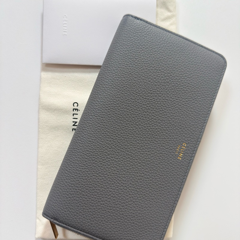 ✔️ Celine 荔枝紋牛皮拉鏈長夾-21