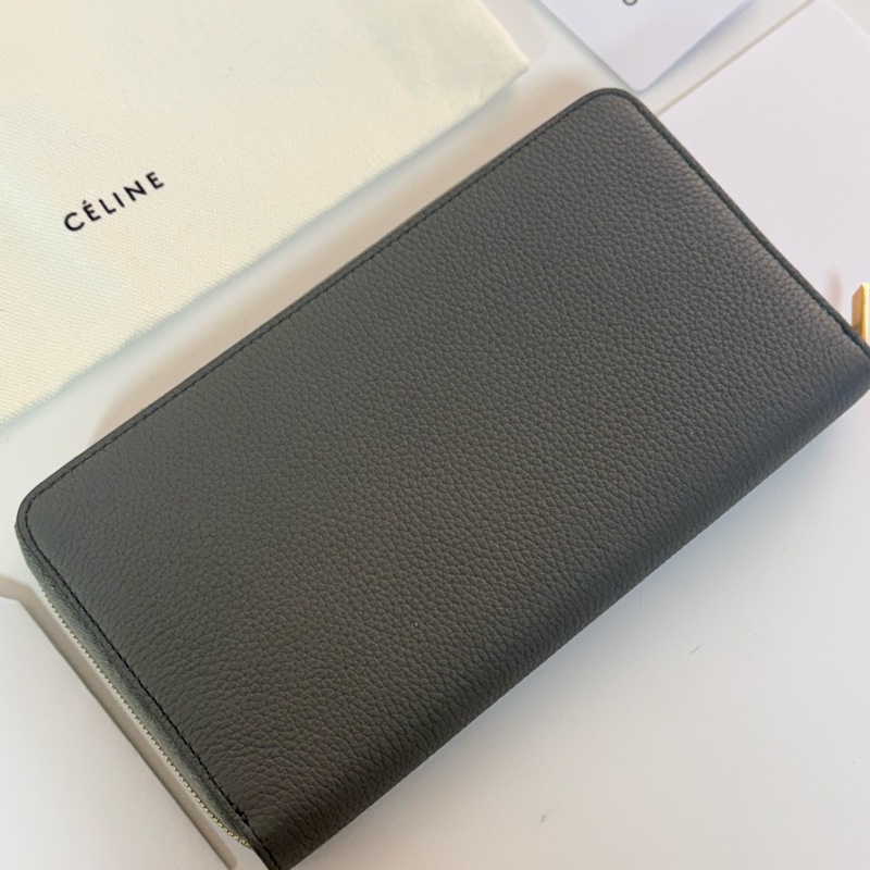 ✔️ Celine 荔枝紋牛皮拉鏈長夾-3