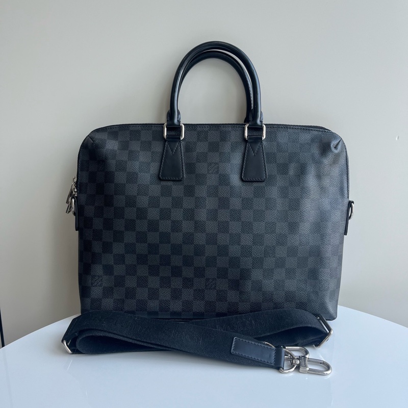 98新lv/路易威登 黑棋盤公文包  尺寸；37*28*6  無附件 一-0