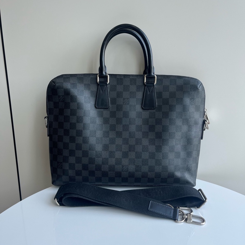 98新lv/路易威登 黑棋盤公文包  尺寸；37*28*6  無附件 一-1