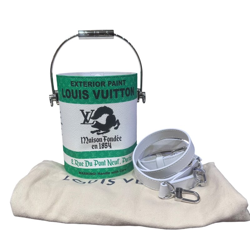 【美收精品】LV綠白色限量手提筒包 4-905-15