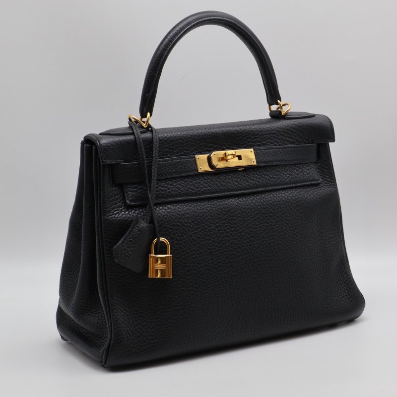 HERMES Kelly 28 - 黑金 T-16