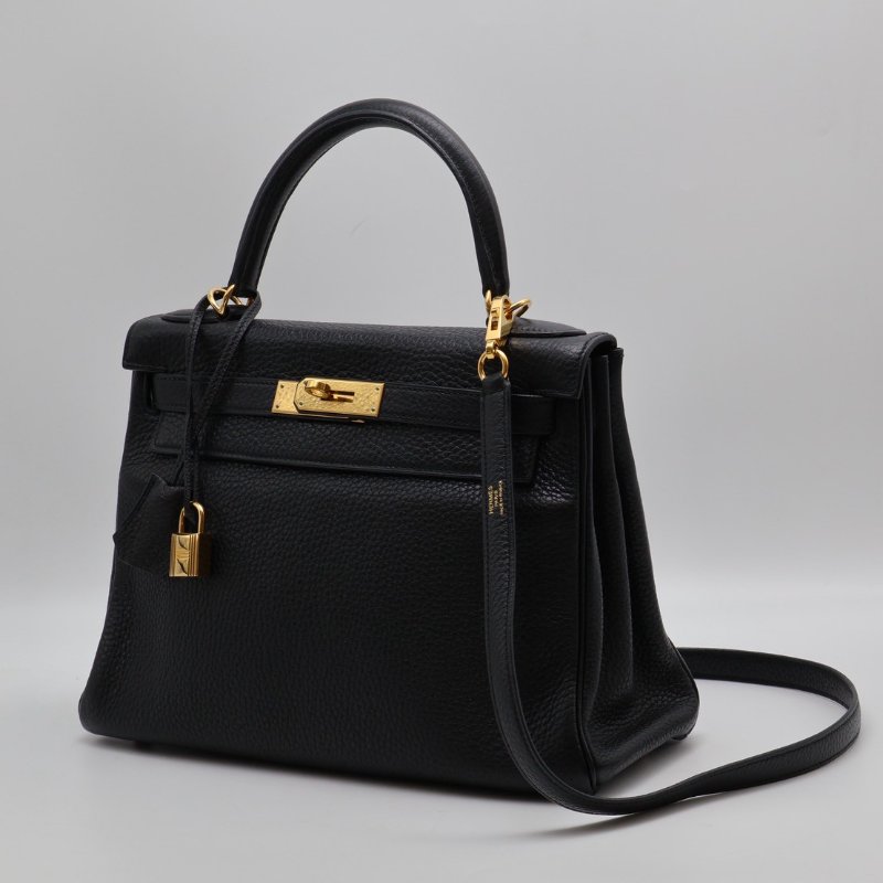 HERMES Kelly 28 - 黑金 T-18