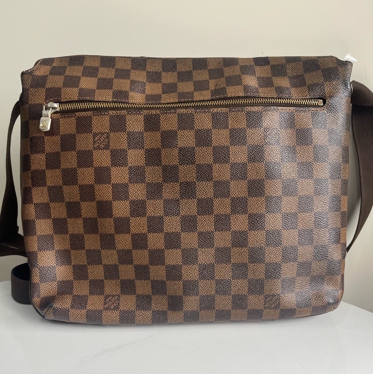 98新lv/路易威登 布魯克林男士棕棋盤格單肩斜挎包 無附件一-1